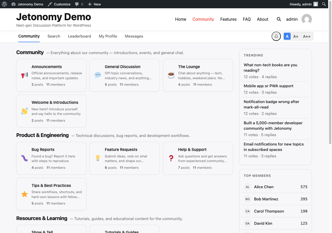 WordPress Forum & Community Plugin: Jetonomy Plugin