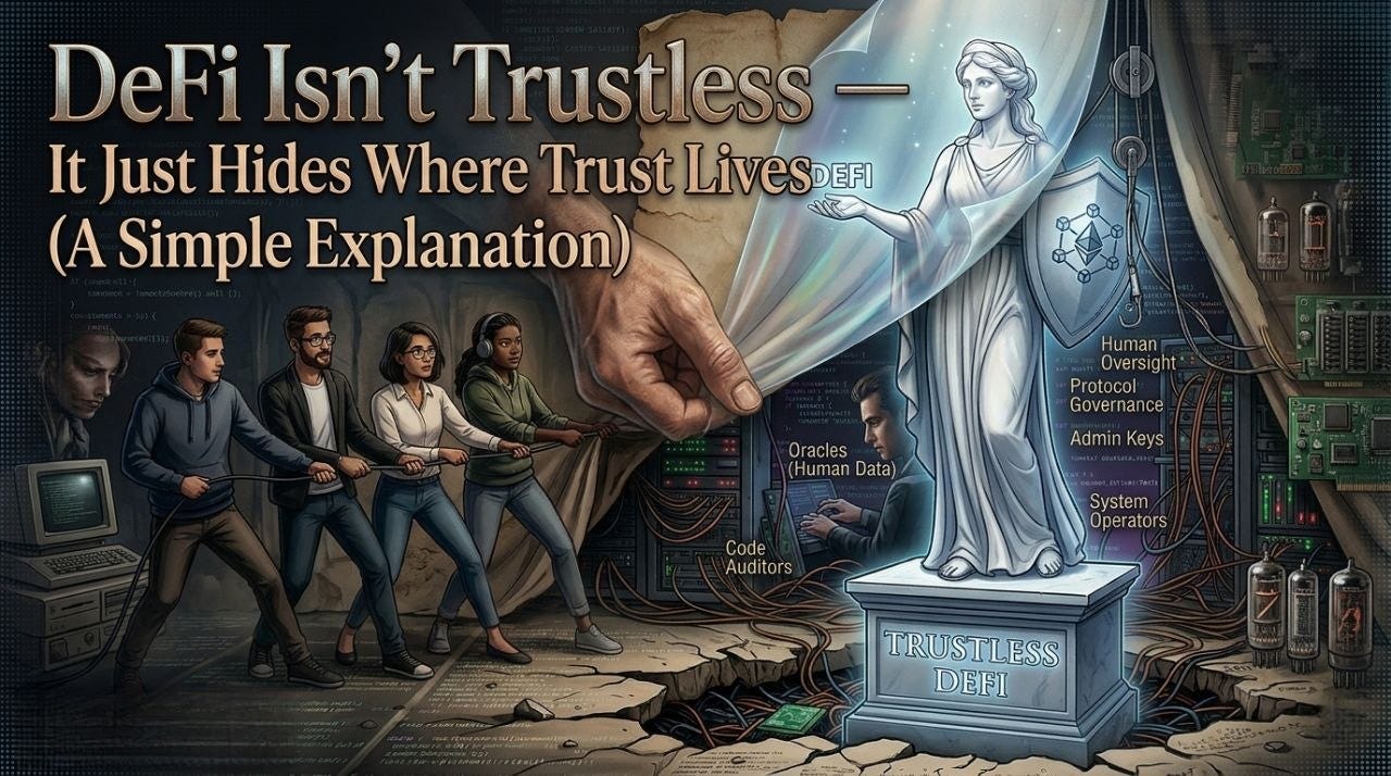DeFi Isn’t Trustless — It Just Hides Where Trust Lives (A Simple Explanation)