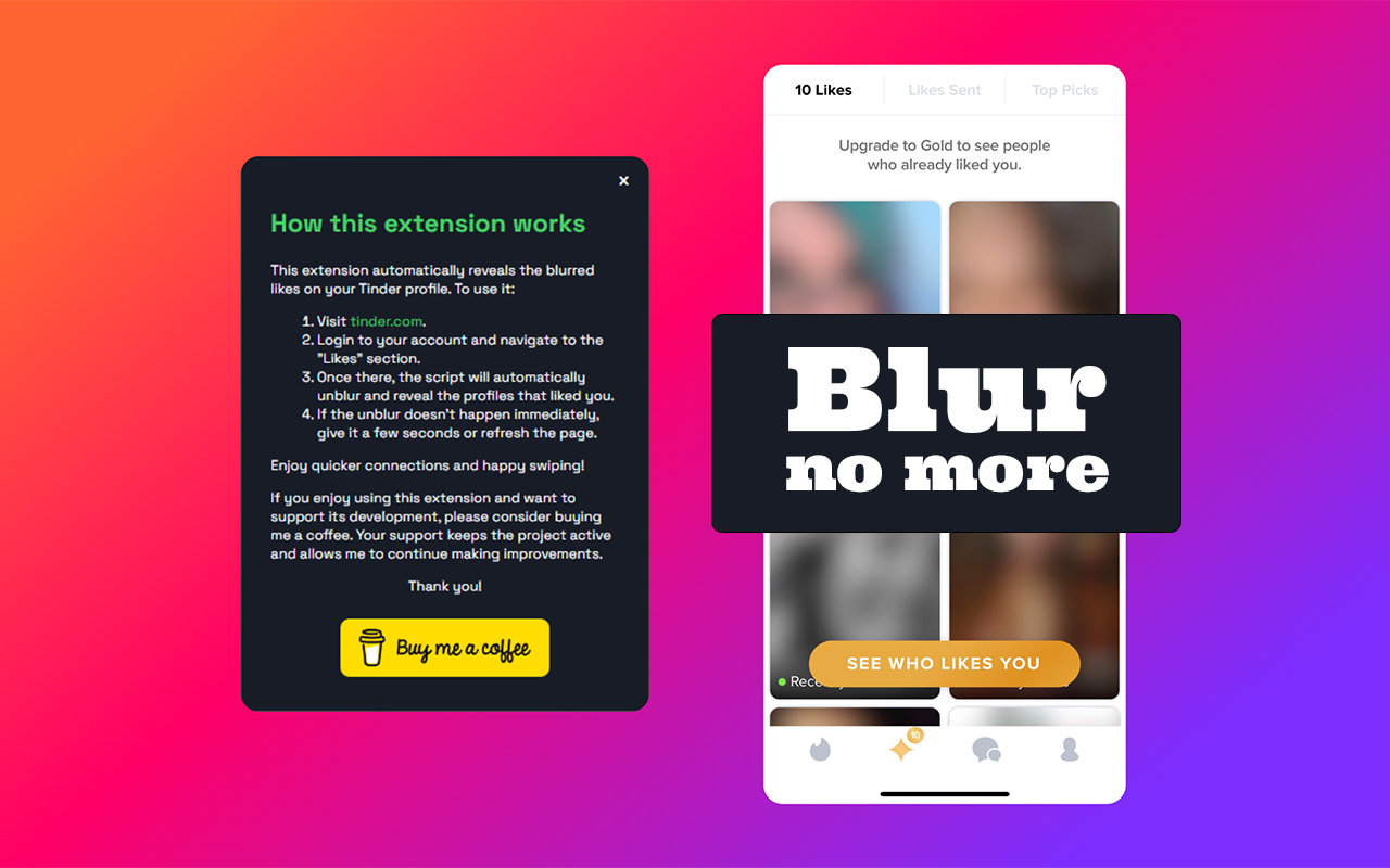 Unblur Your Tinder Experience: Introducing TNDR Likes Unblur Chrome Extension