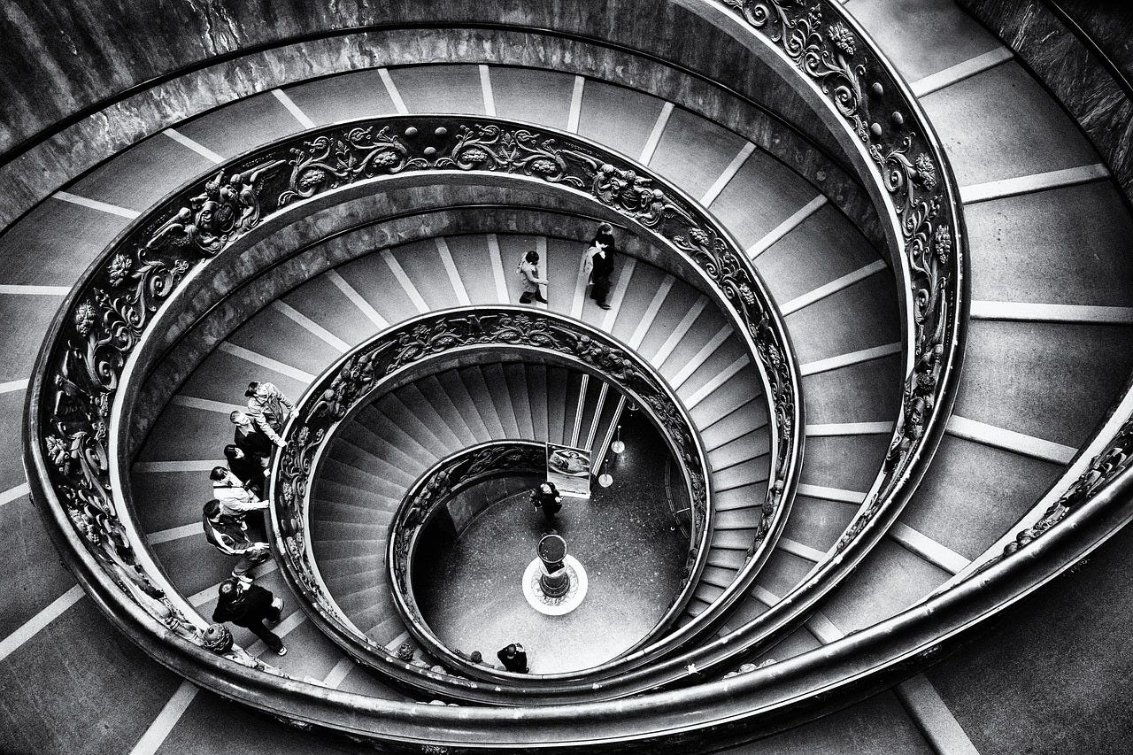 We Don’t Move in Circles. We Spiral?—?What the Cosmos Teaches Us About