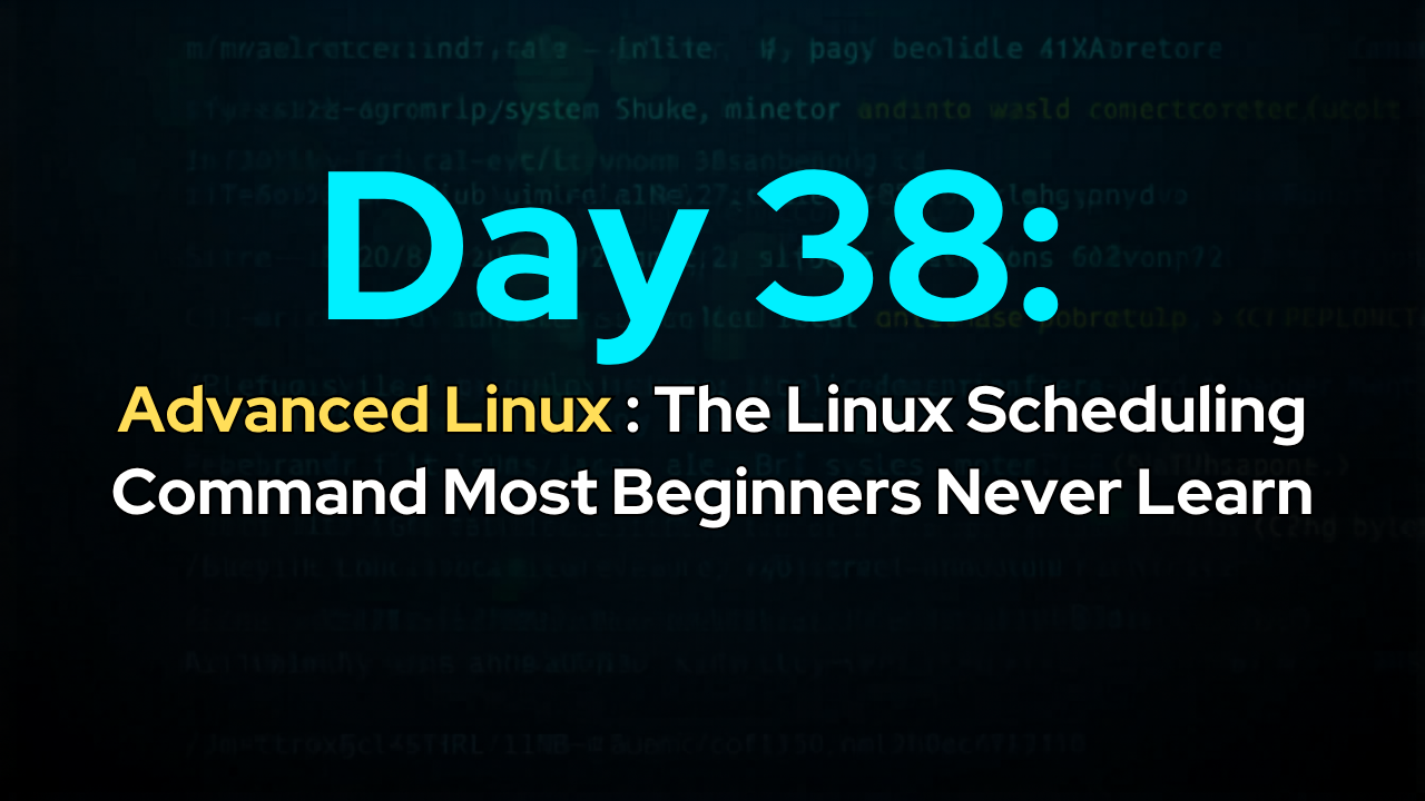 Day 38: The Linux Scheduling Command Most Beginners Never Learn