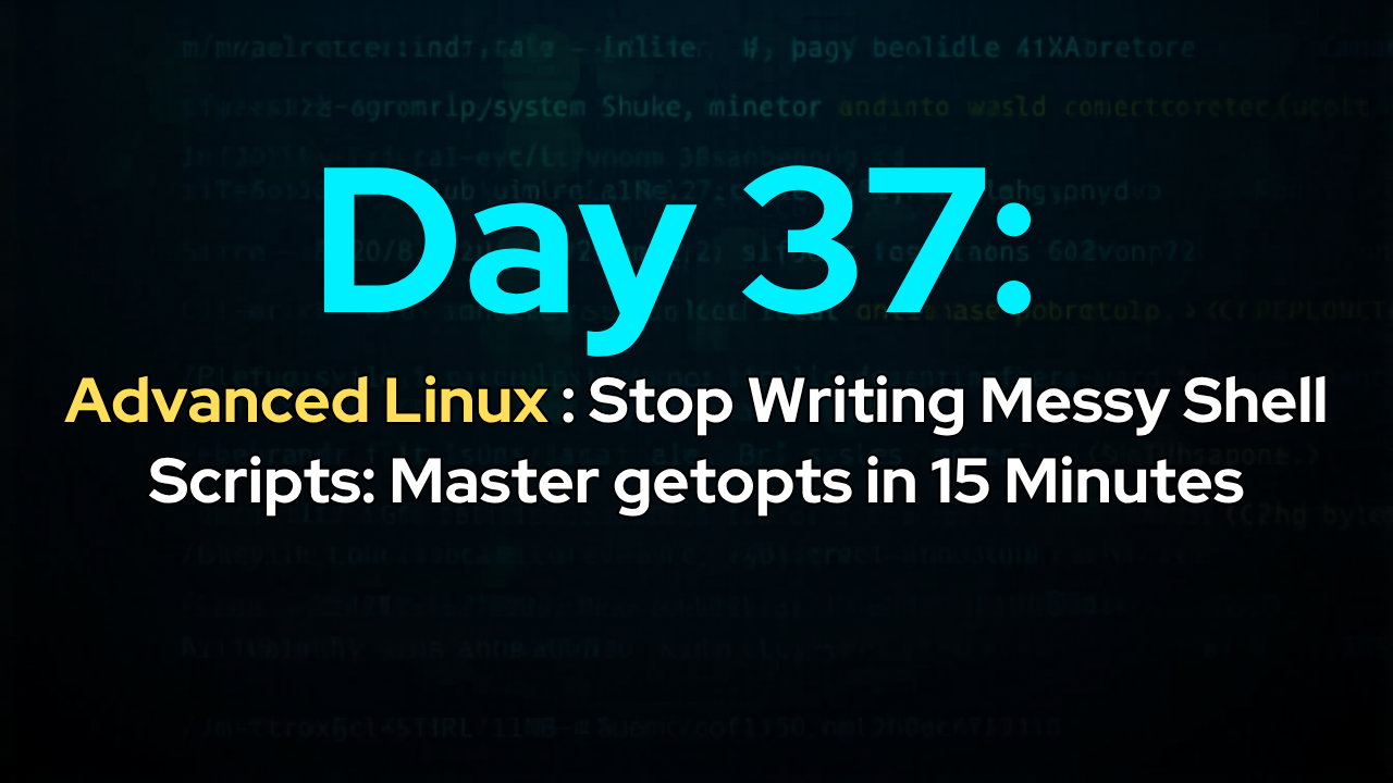 Day 37: Stop Writing Messy Shell Scripts: Master getopts in 15 Minutes