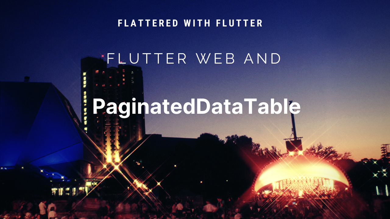 Flutter Web and PaginatedDataTable