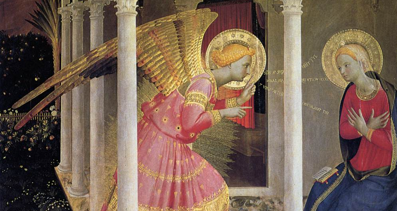 Detail of Fra Angelico's 1435 Cortona Annunciation.