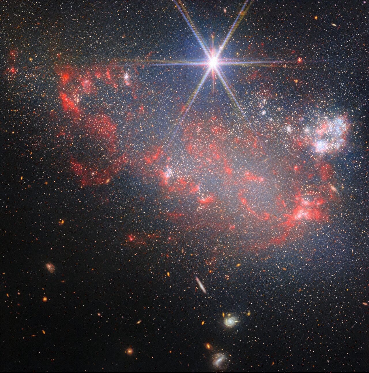 A galaxy where chaos is creating new stars.