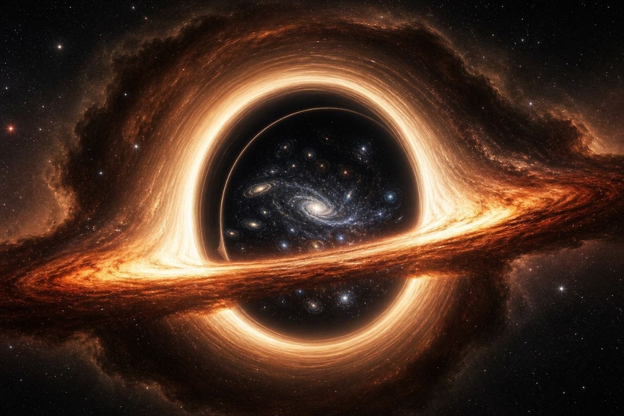 The Dust Matryoshka Universe: Could Black Holes Be Factories of New Wo