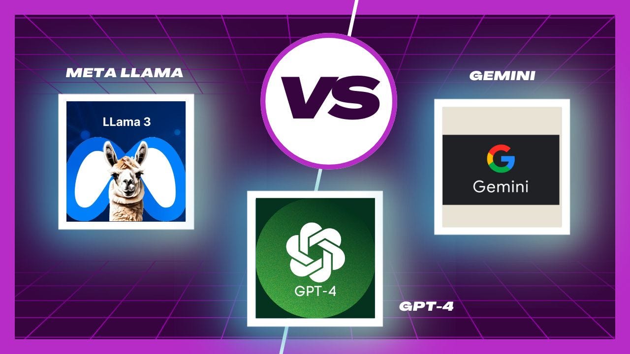 The Battle of the LLMs: Llama 3 vs. GPT-4 vs. Gemini