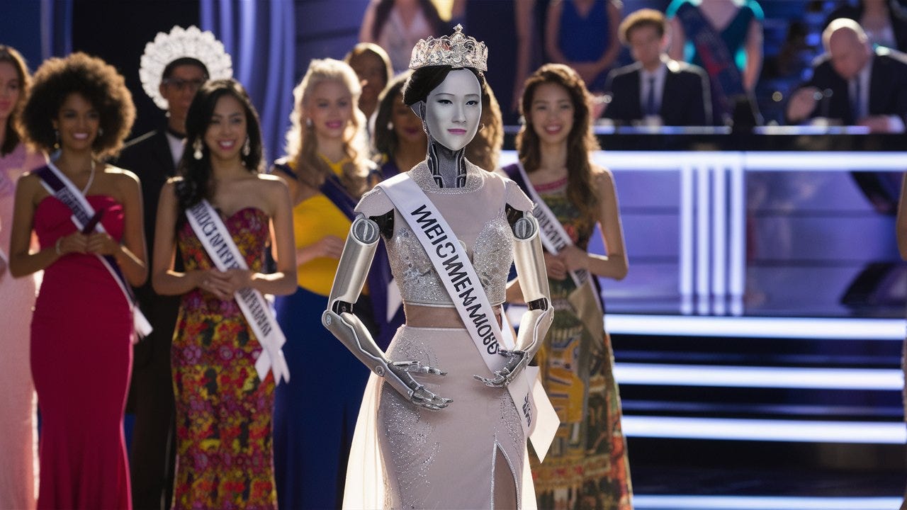 The first-ever Miss A.I. pageant has arrived.