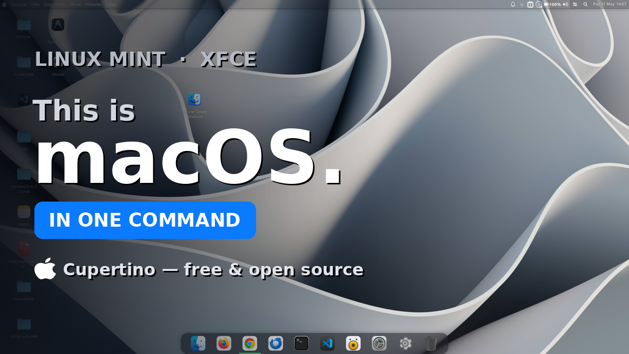 Cupertino: Linux XFCE look like MacOS