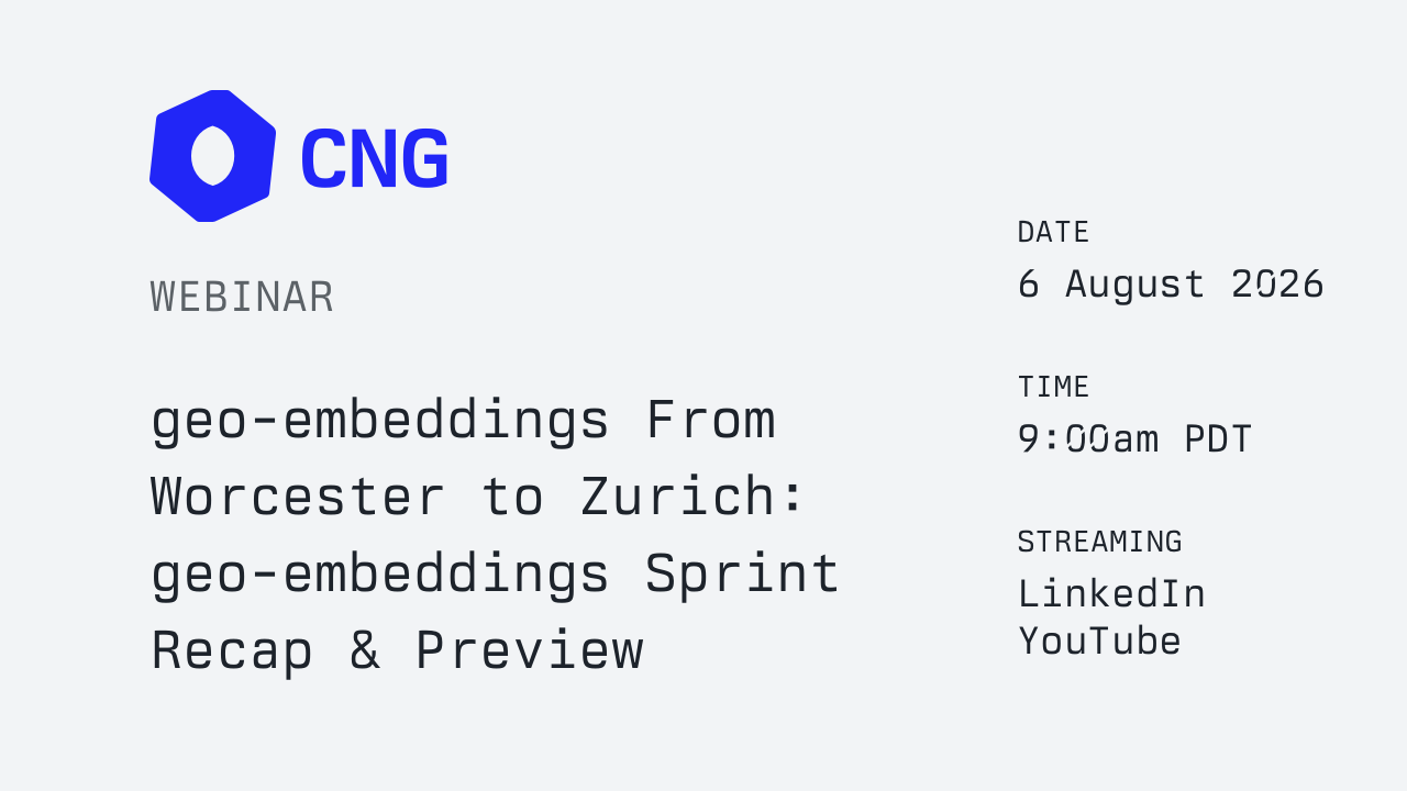 Earth Observation on Medium - Announcing the Geo-Embeddings Sprint II: From Emerging Standards to Real-World Adoption
