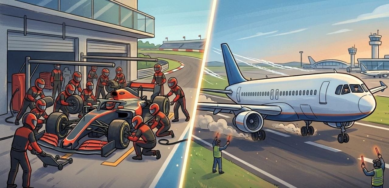 What A 3-Second Pitstop Has In Common With Landing 400 People Safely