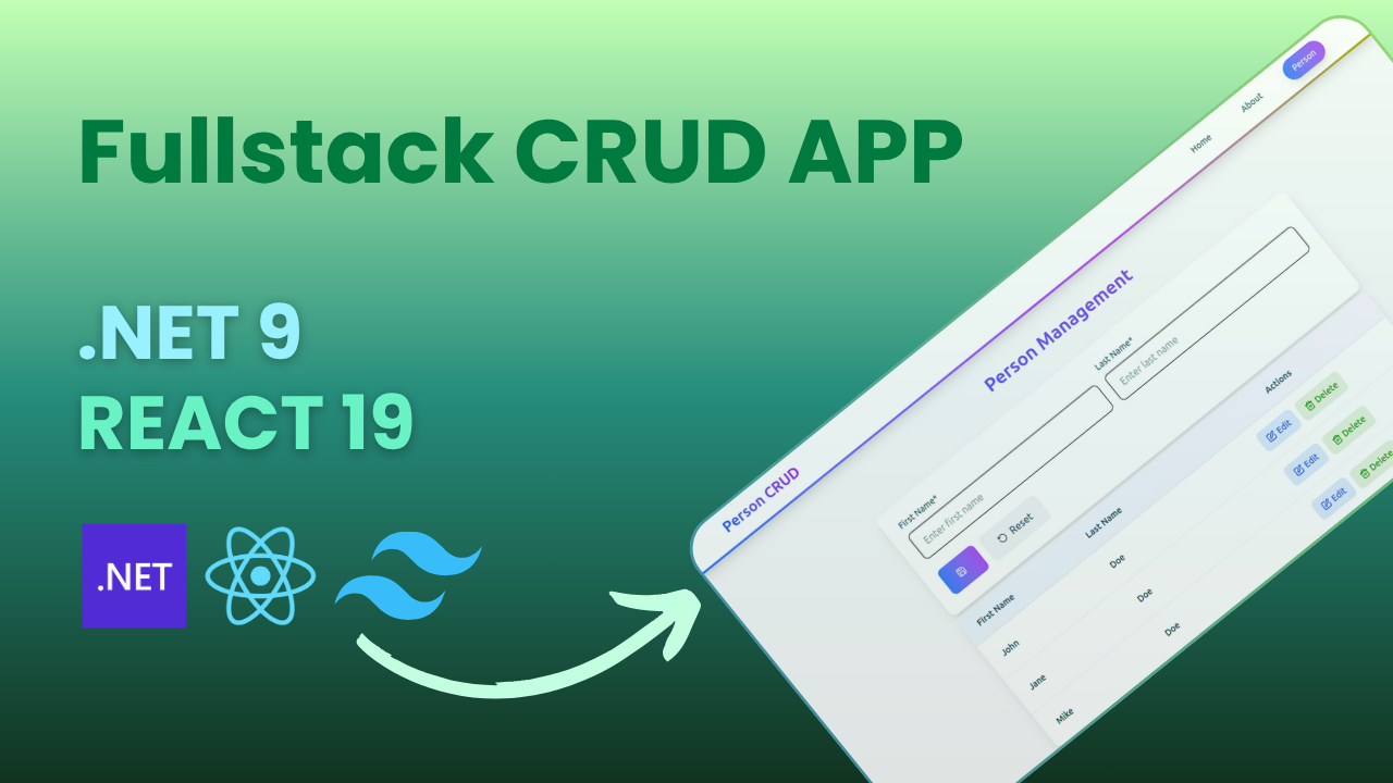 .Net 9 and React 19 CRUD (It’s a youtube tutorial)