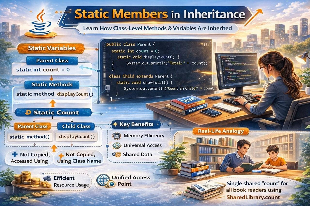 Day 21 of Learning Java: Static Members in Inheritance