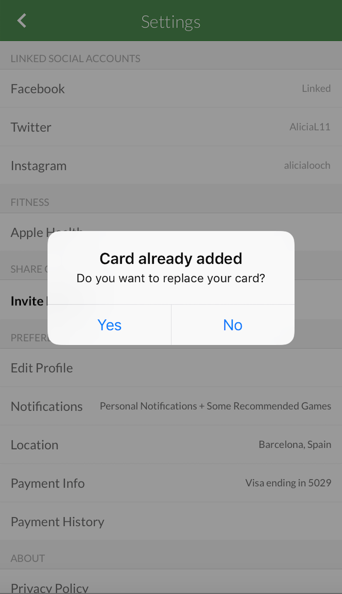 How do I update my credit card information? | OpenSports