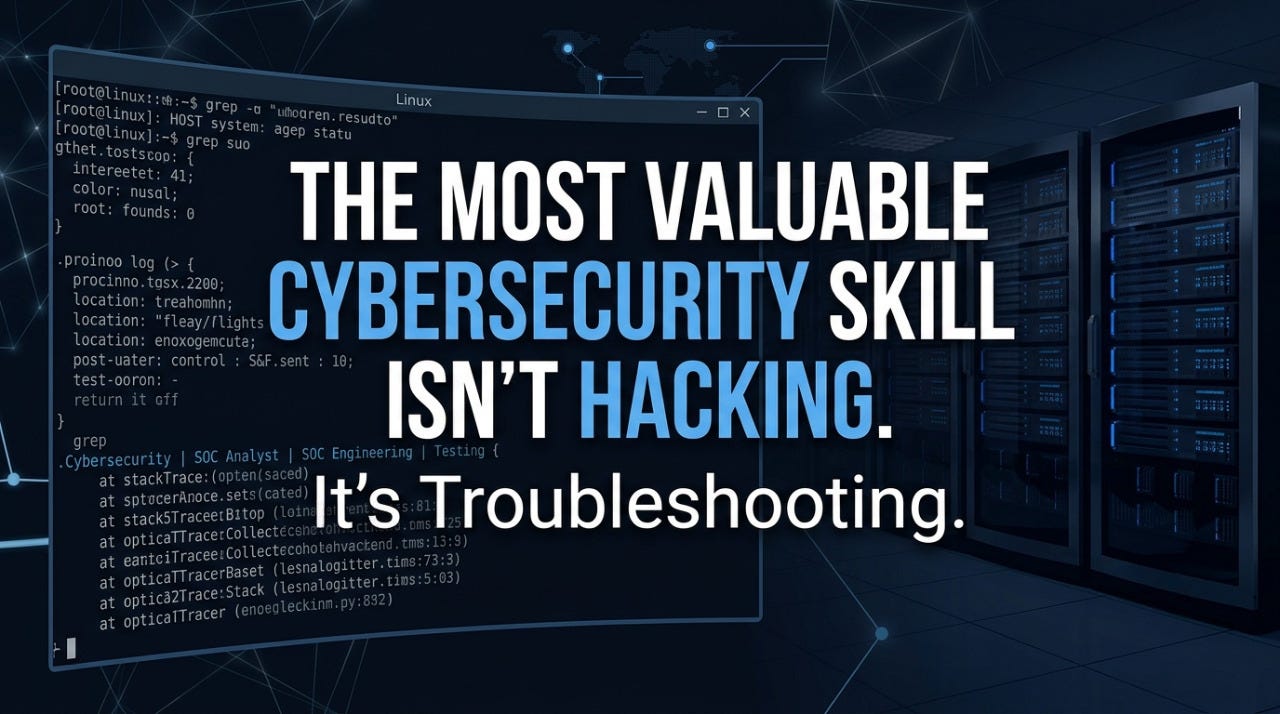The Most Valuable Cybersecurity Skill Isn’t Hacking It’s Troubleshooting