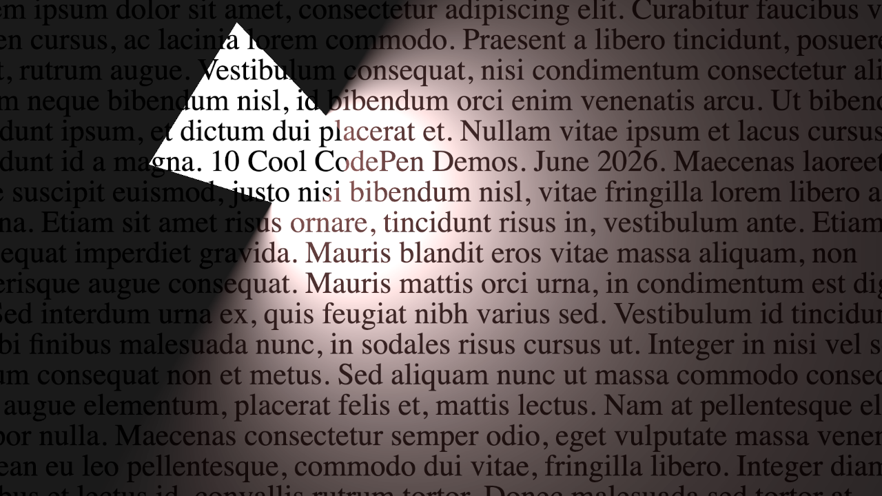 10 Cool CodePen Demos — June 2026