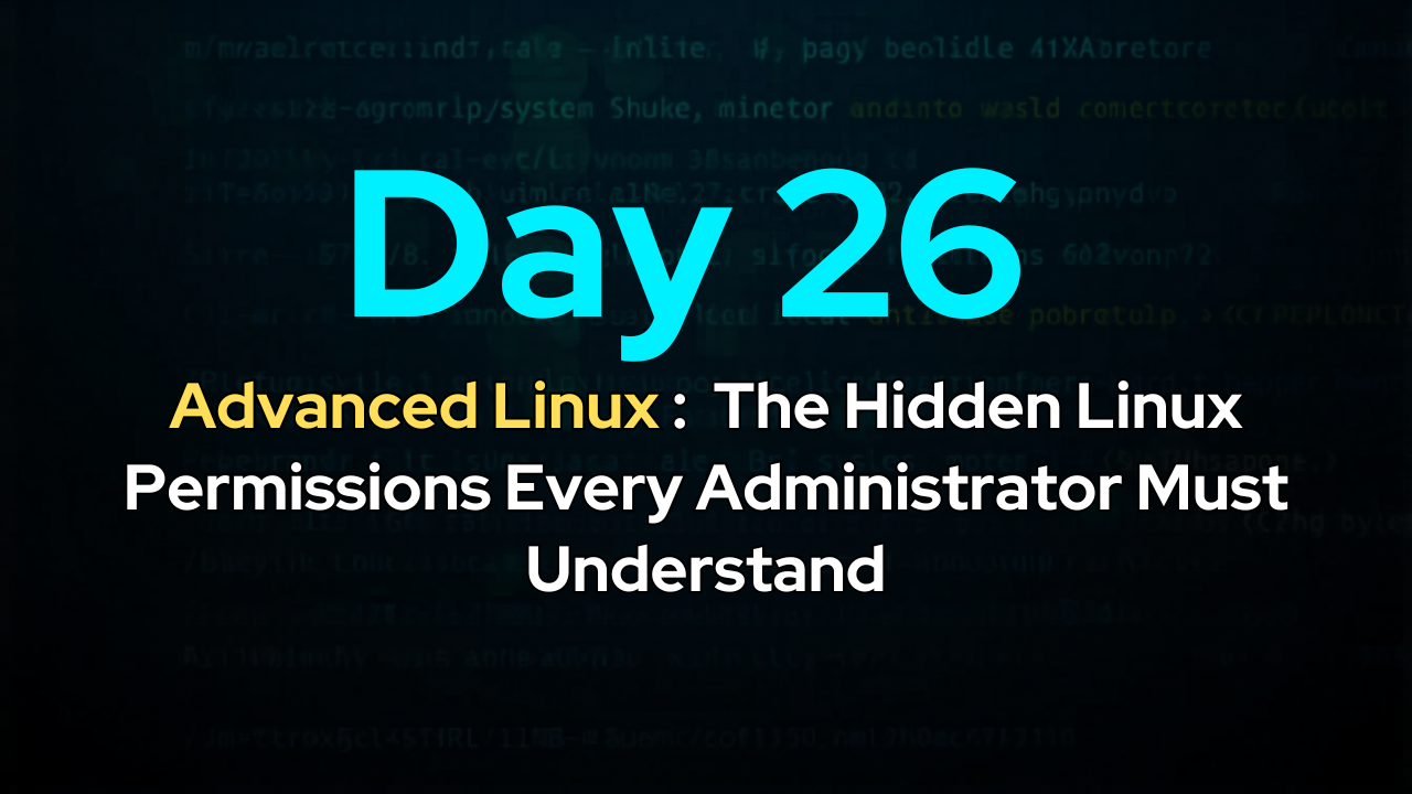Day 26: The Hidden Linux Permissions Every Administrator Must Understand