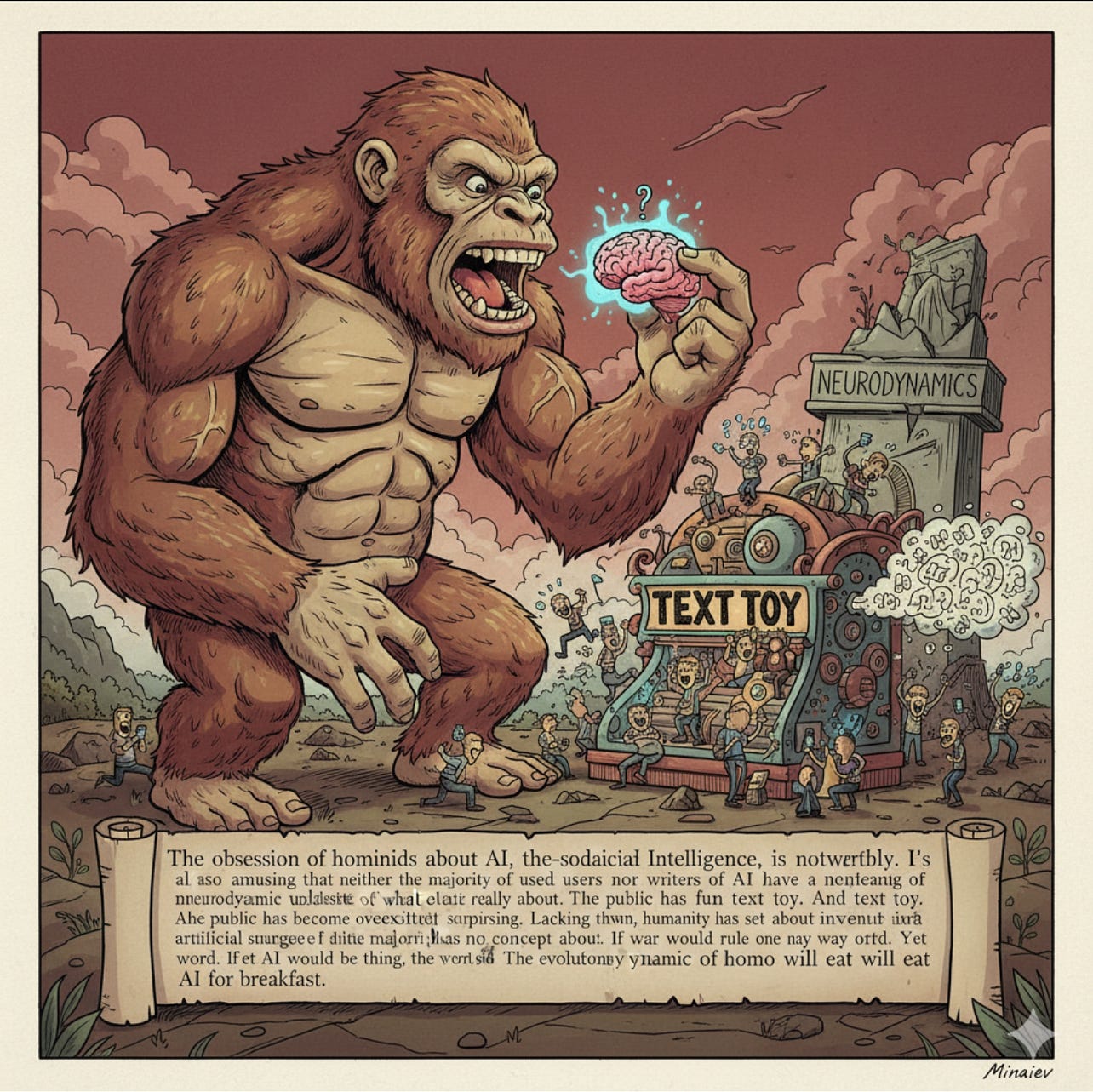 The obsession of hominids about Al, the so-called Artificial Intelligence, is noteworthy.