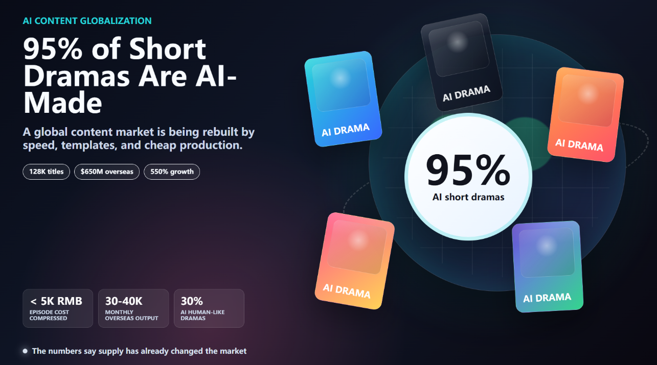 AI Content Globalization Is Surging — 95% of Short Dramas Are AI‑Generated, and Overseas Markets…
