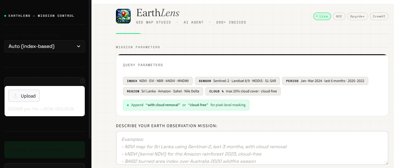 Earth Observation on Medium - Introducing EarthLens: Turning Plain-English Prompts Into Satellite Maps
