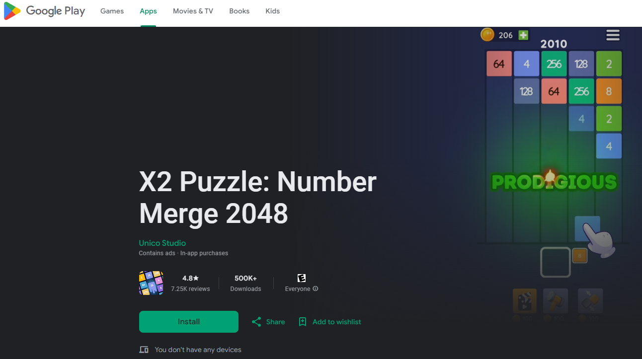 Install and Play in the 2248: Number Puzzle app