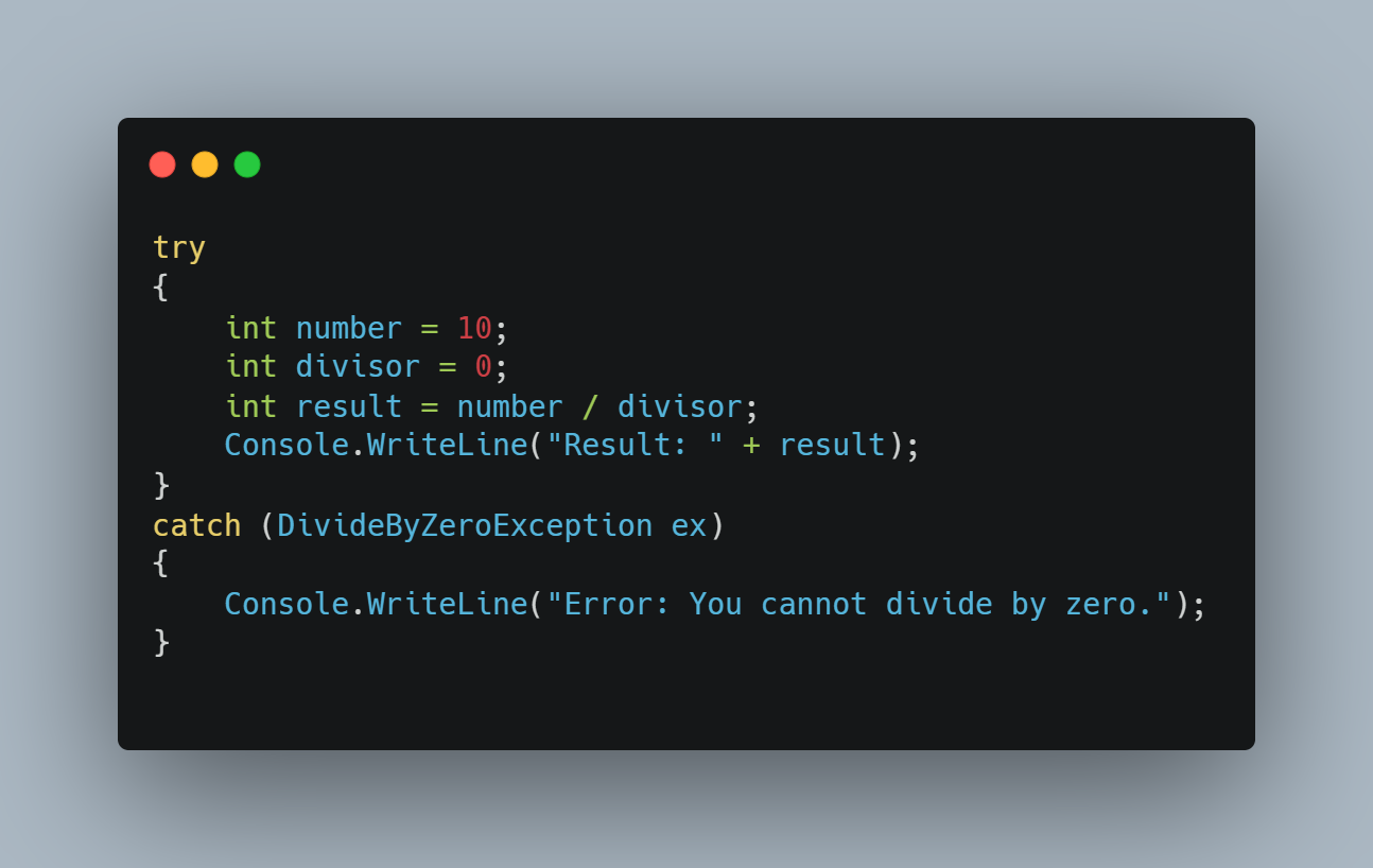 Handling Exceptions: Error Management in C#