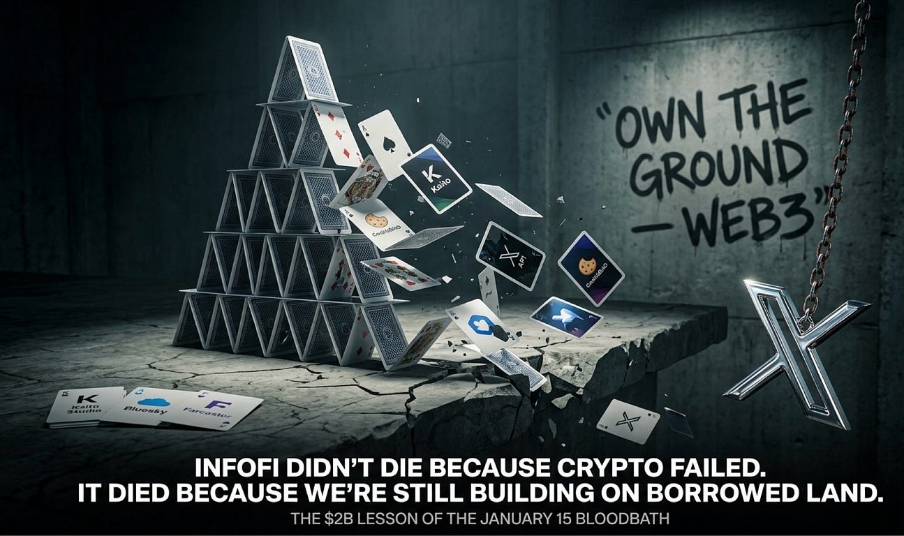 InfoFi didn’t die because crypto failed. It died because we’re still building on borrowed land.