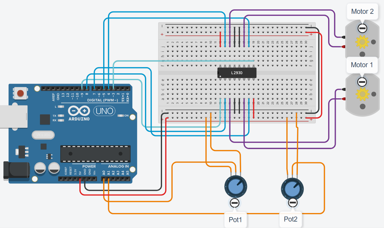 Controlling Two Motors their speeds With Arduino (CEN325) (Excercise)