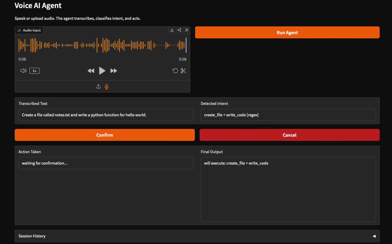 Building a Voice Controlled AI Agent That Listens, Thinks, and Acts