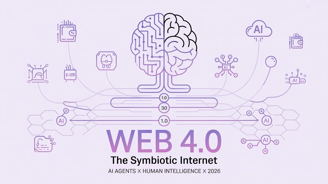 Web 4.0: The Symbiotic Internet Where AI Agents and Humans Co-Evolve
