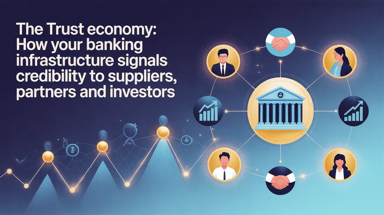 The Trust Economy: How Your Banking Infrastructure Signals Credibility to Suppliers, Partners and…