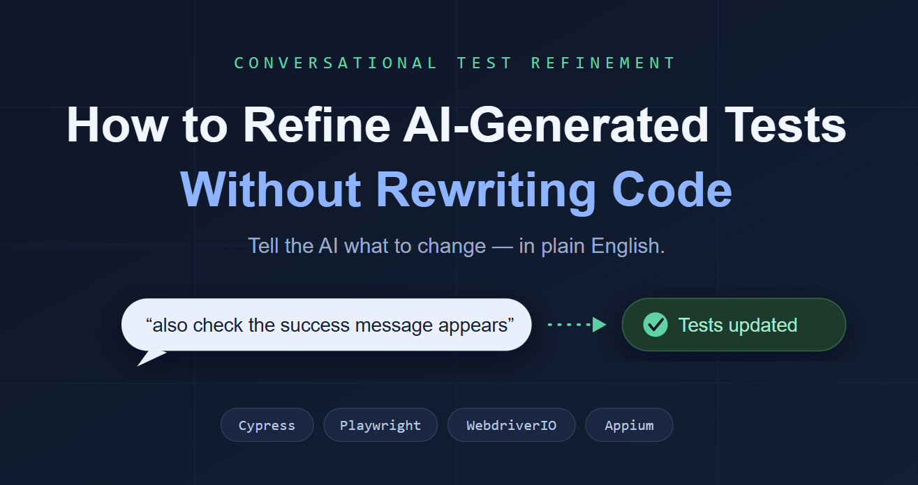 How to Refine AI-Generated Tests Without Rewriting Code