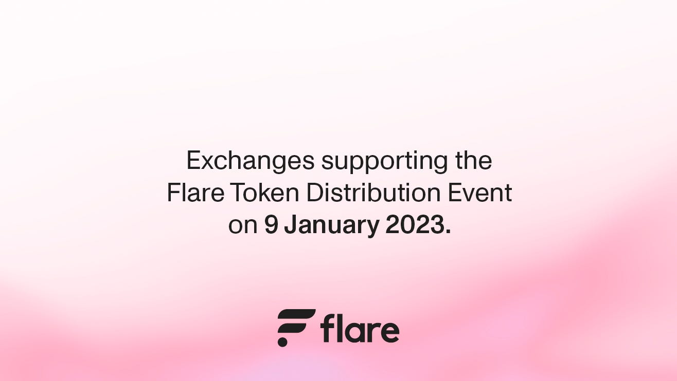 Flare Token Distribution Event: Exchange Support Update