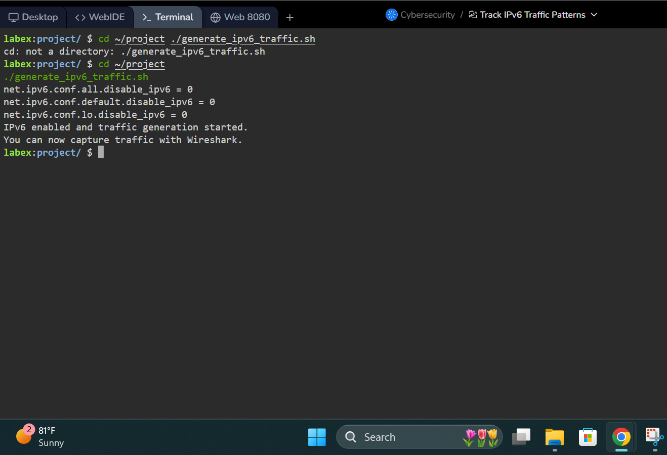 Monitoring ICMPv6 Traffic in Wireshark