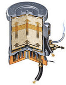 Oil filter technical illustration
