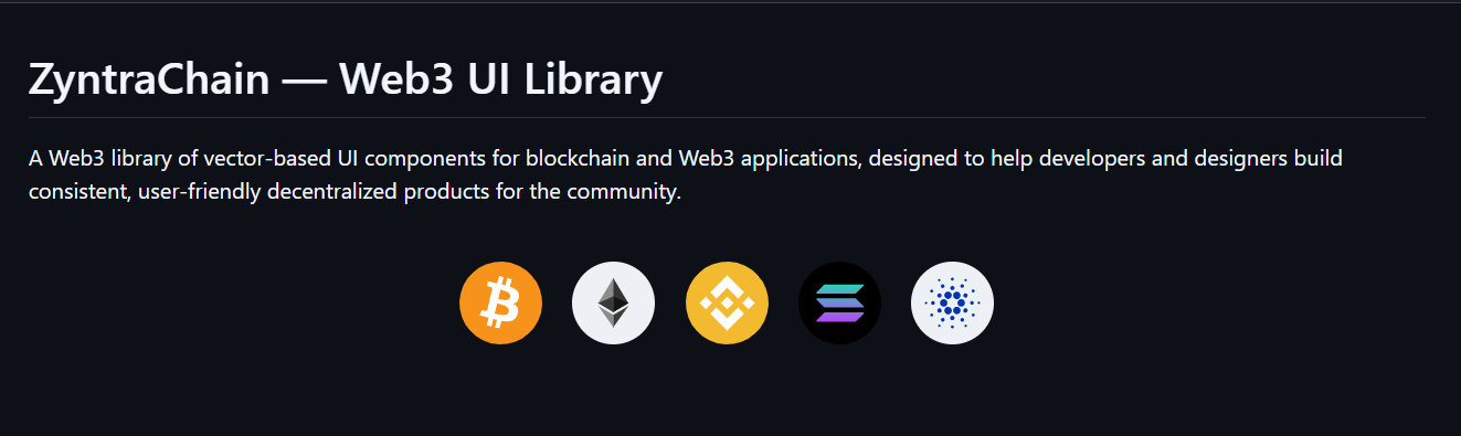 ZyntraChain Web3 UI Library for Developers and Designers