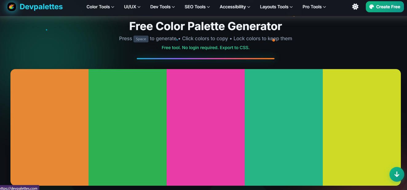 AI Color Palette Generator — Free Tool for UI/UX Designers