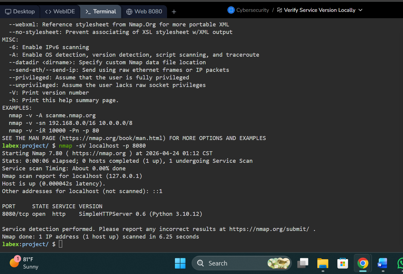 Identifying Service Version with Nmap