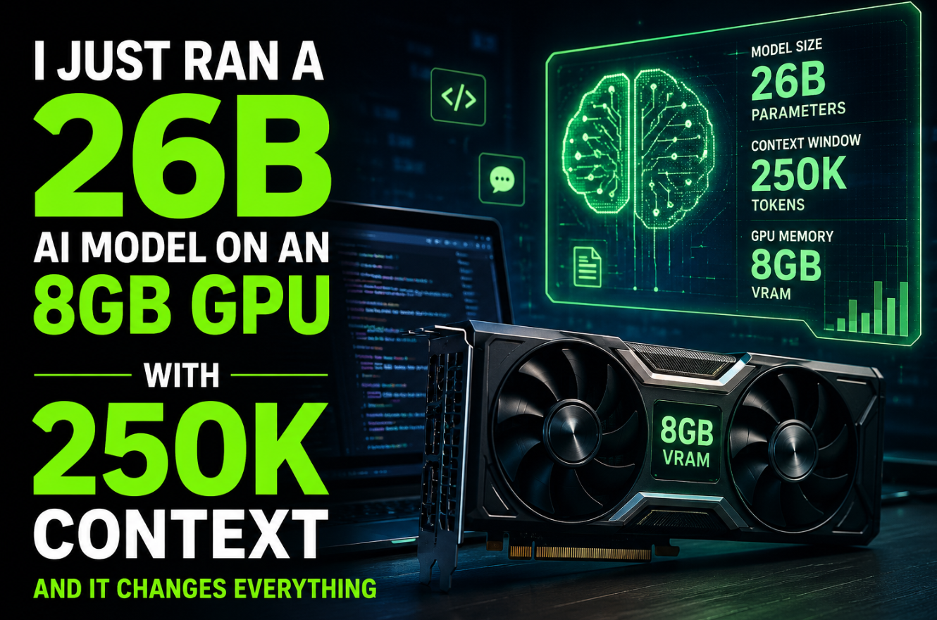 I Just Ran a 26B AI Model on an 8GB GPU With 250K Context — And It Changes Everything