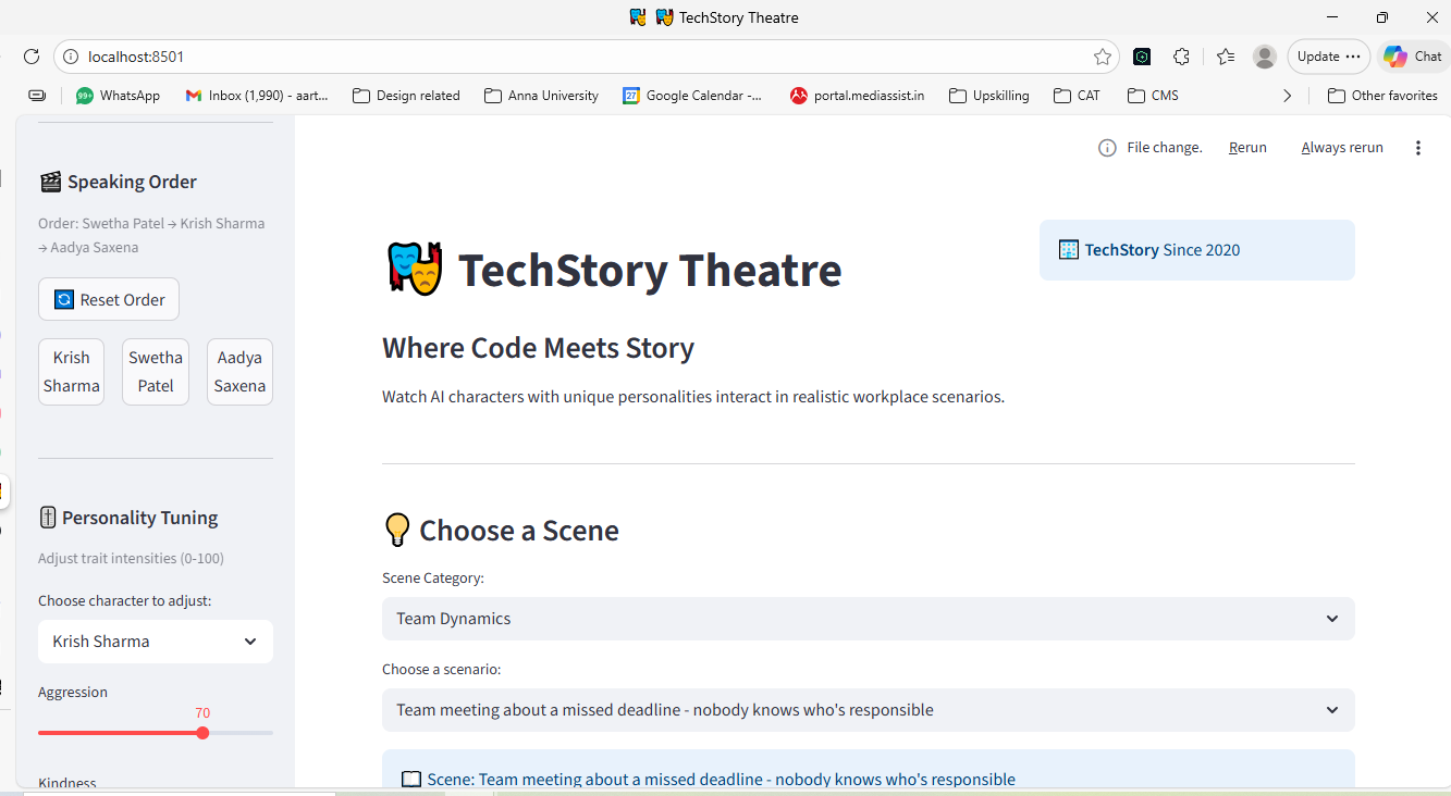 TechStory Theatre — LLM Powered Entertainment App