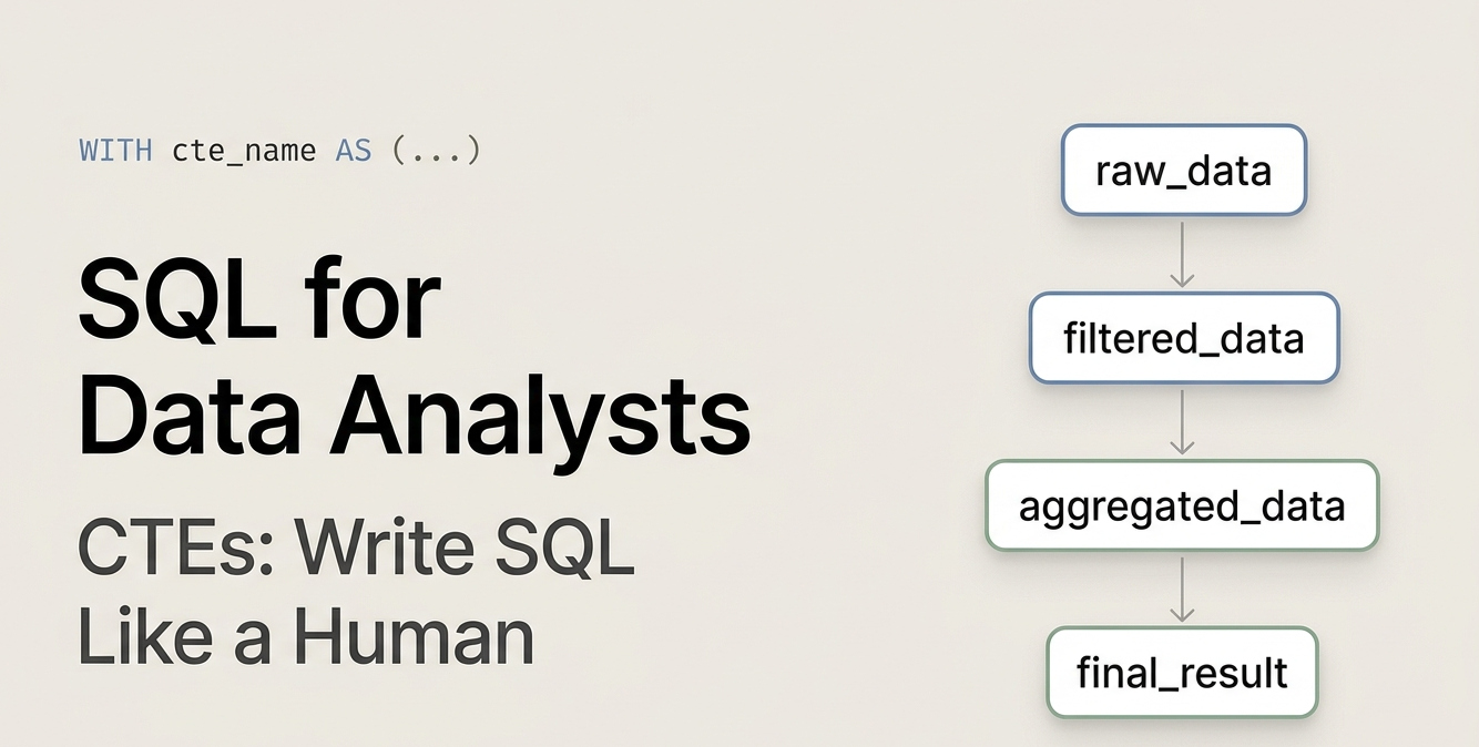 SQL for Data Analysts (Part 5): CTEs — Write SQL Like a Human