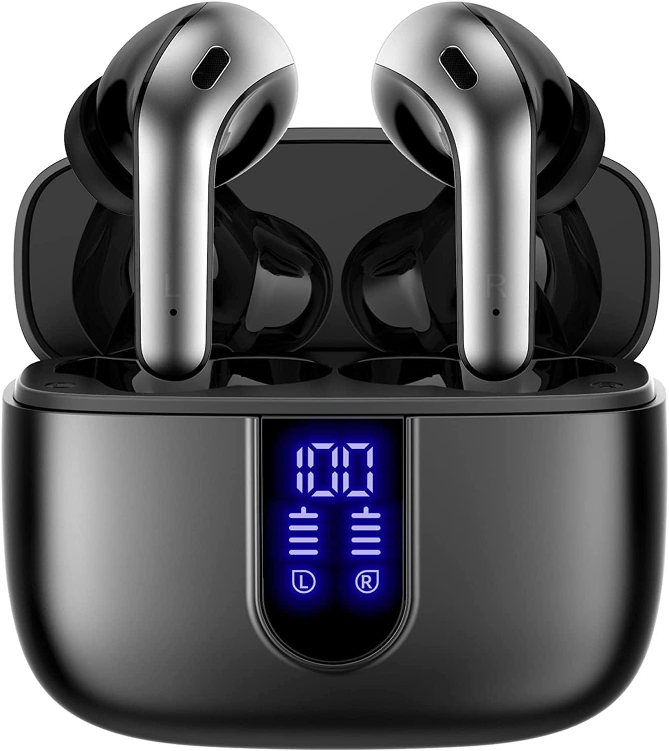 TAGRY Bluetooth Headphones True Wireless Earbuds 60H Playback LED Powe