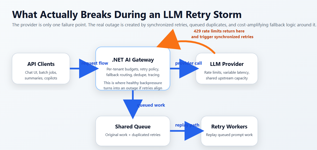 Why .NET AI Gateways Melt Down on 429s: The Retry Storm Nobody Plans For