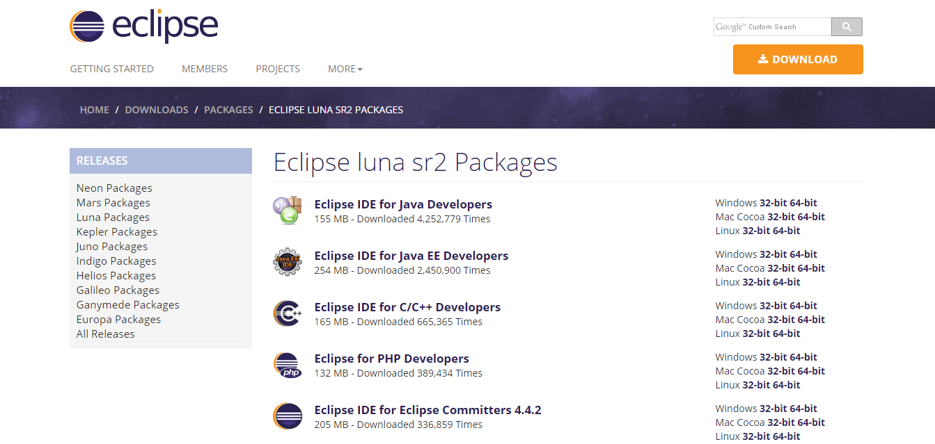 eclipse luna download for windows 10