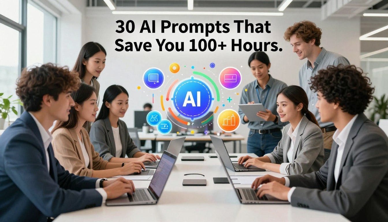 30 AI Prompts That Save You 100+ Hours (ChatGPT, Claude & Gemini)