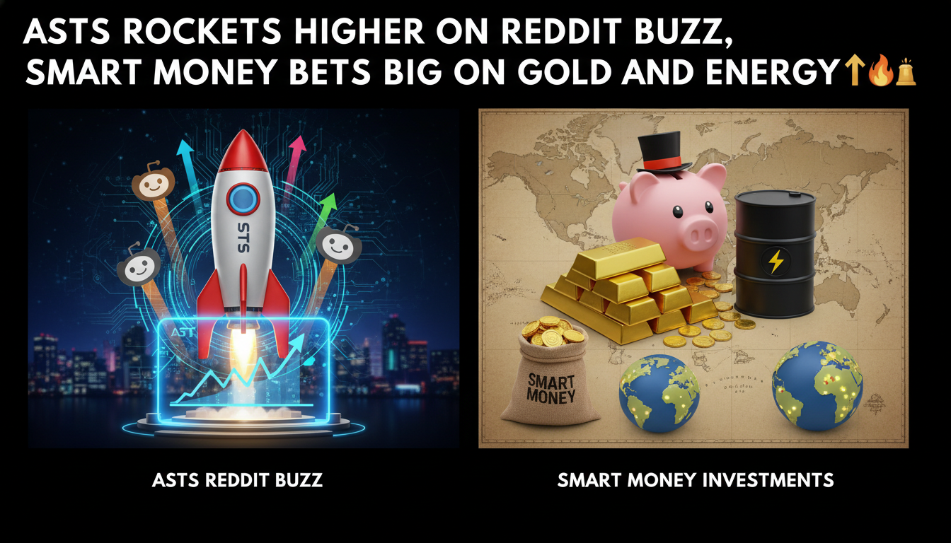 ASTS Rockets Higher on Reddit Buzz, Smart Money Bets Big on Gold and Energy