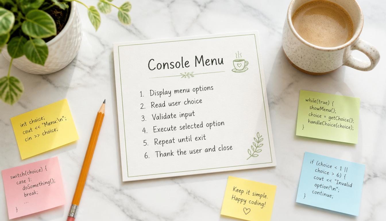 Workshop: Build a Console Menu in C#