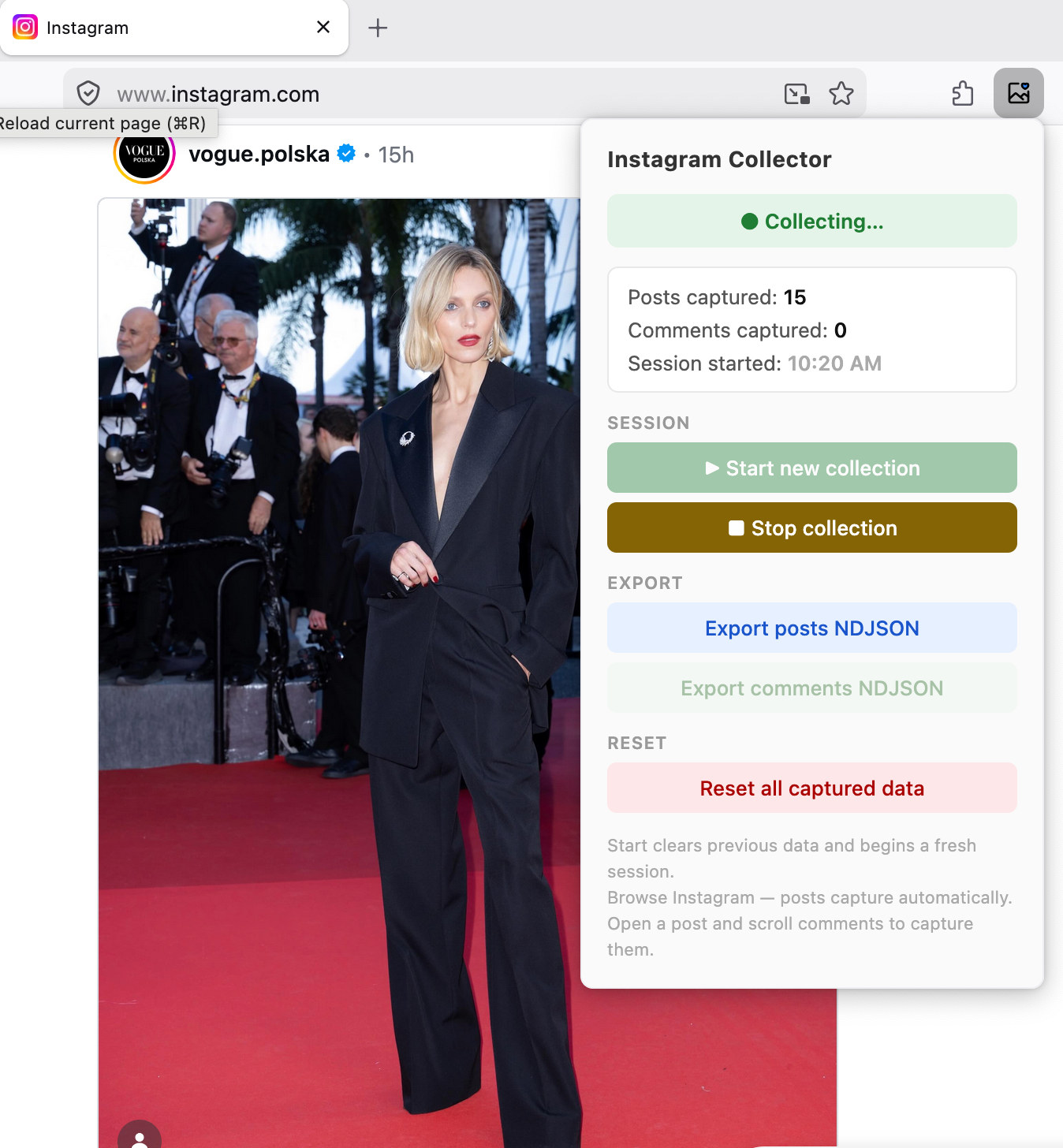 I built a Firefox extension to collect Instagram data for research–here’s how it works