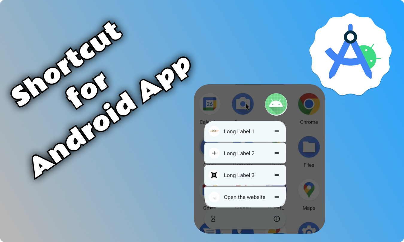 How to create a shortcut for an Android app in Android studio kotlin.
