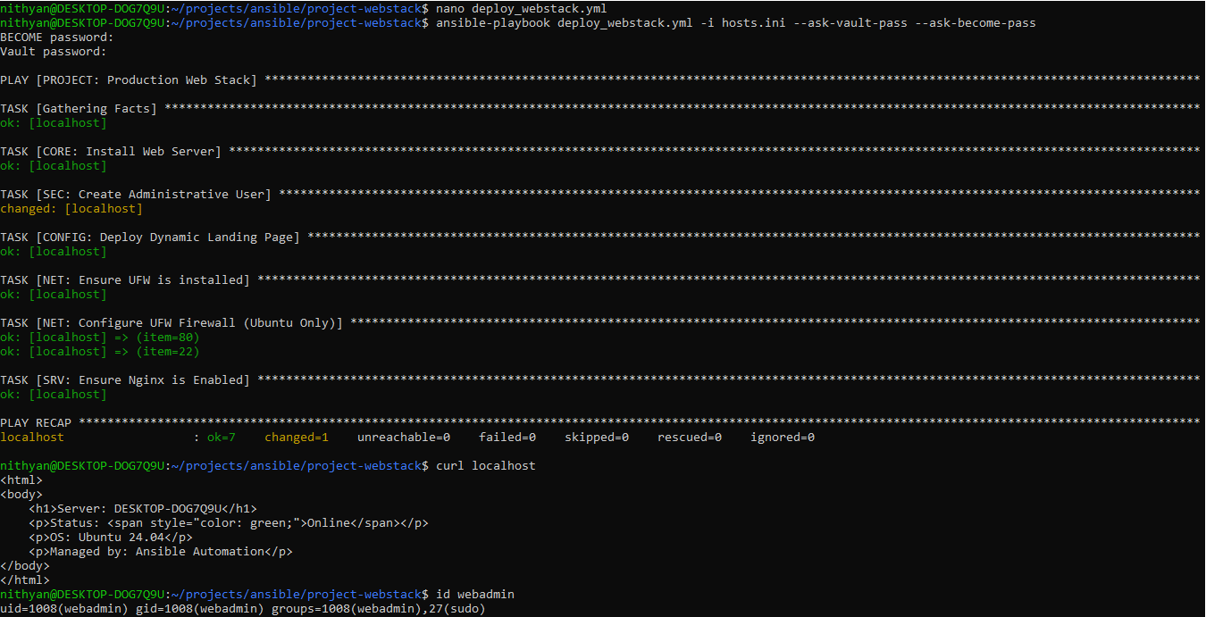 The Immutable Web Gate: Automating Security & Deployment with Ansible_Project